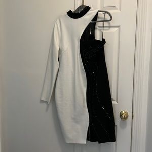 Fashion Nova one sleeve sequin dress.